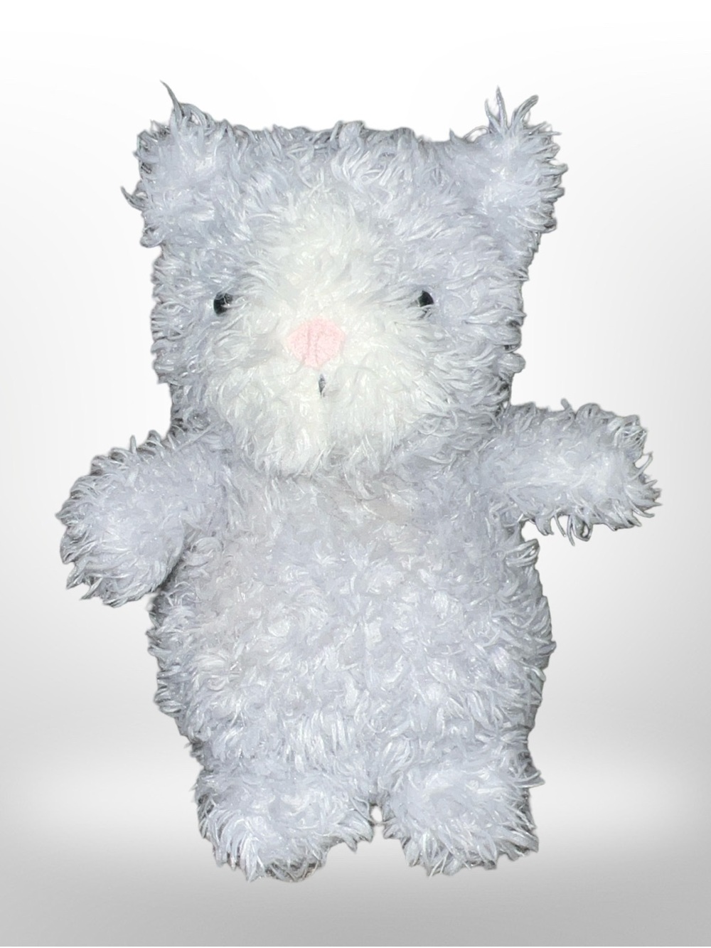 Jellycat Little Kitten Cat Gray White 8" Retired  Plush Stuffed Animal